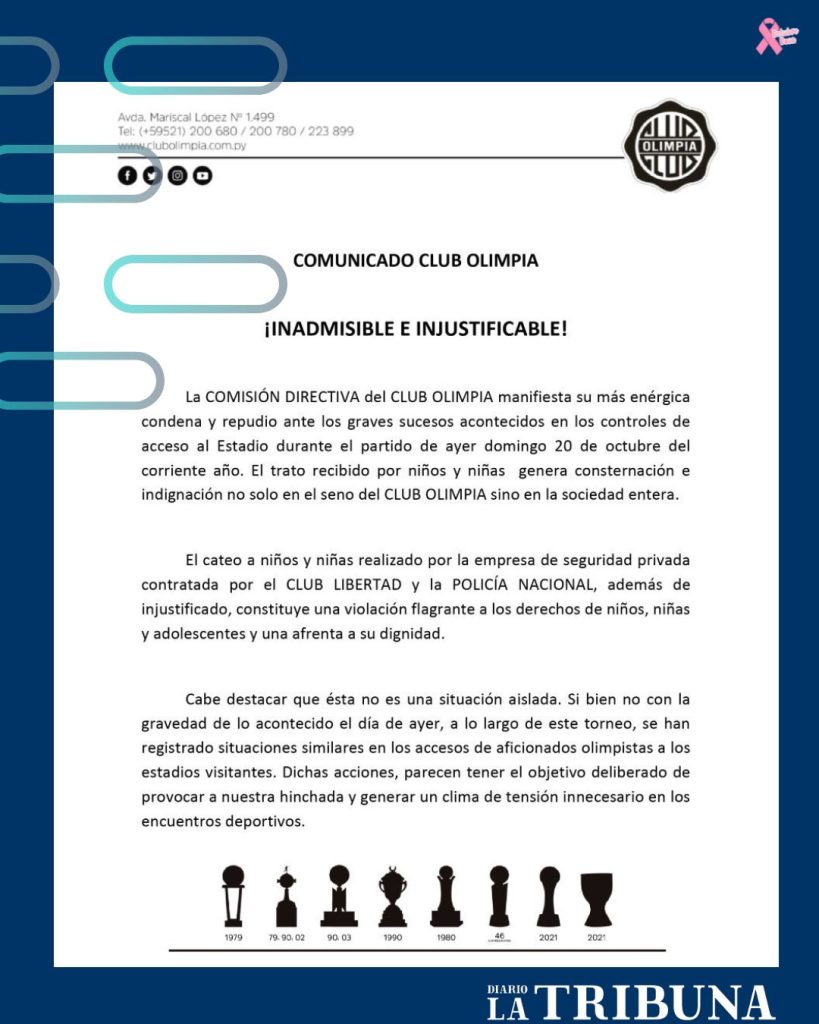 Comunicado del Club Olimpia